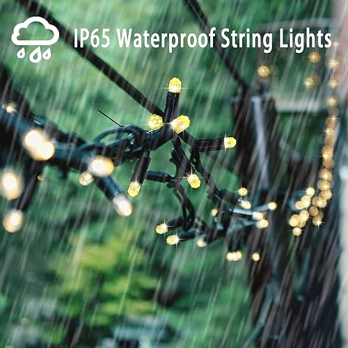 Miniatura 4 de Luces solares de Navidad para exteriores, 115 pies, 300 LED, 8 modos, impermeables, luces de patio para árbol de Navidad, patio, jardín, decoración