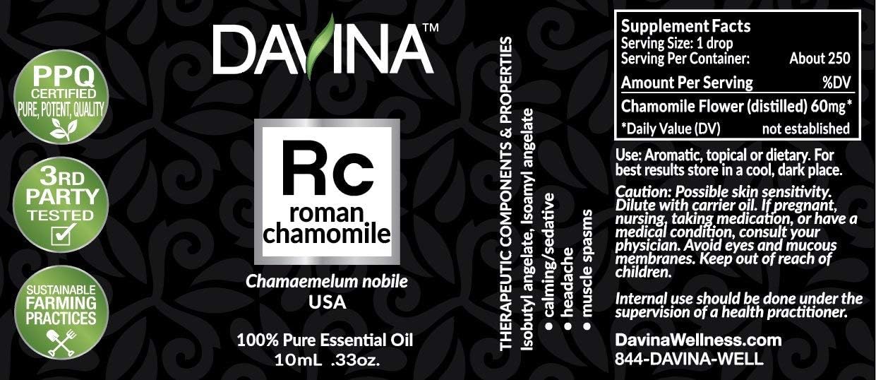 Roman Chamomile Pure Essential Oil 10ml by Davina