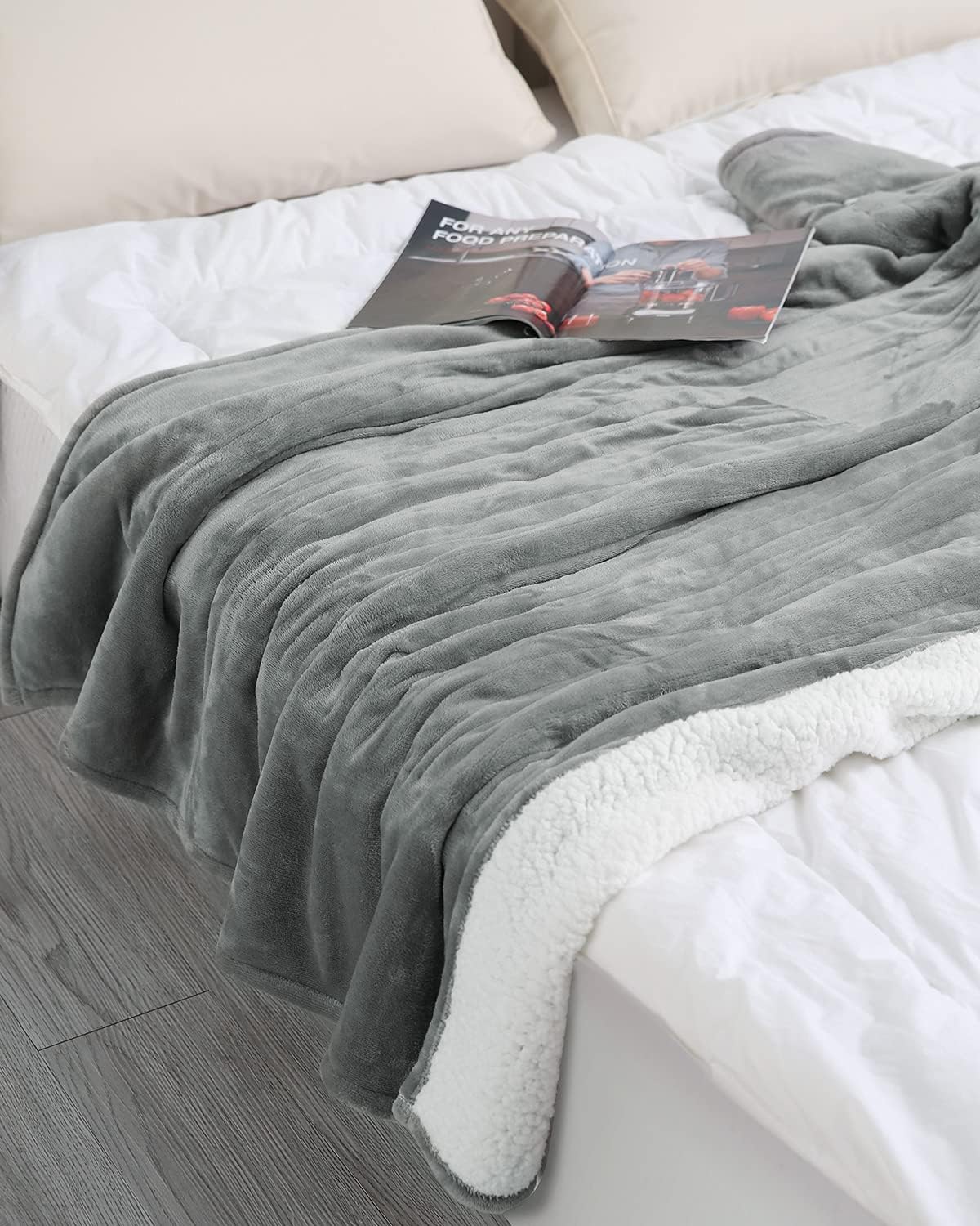 Electric Blanket Heated Throw Flannel & Sherpa Reversible Fast Heating Blanket 50" x 60", ETL Certification with 6 Heating Levels & 8 Hours Auto Off, Home Office Use & Machine Washable : Home & Kitchen