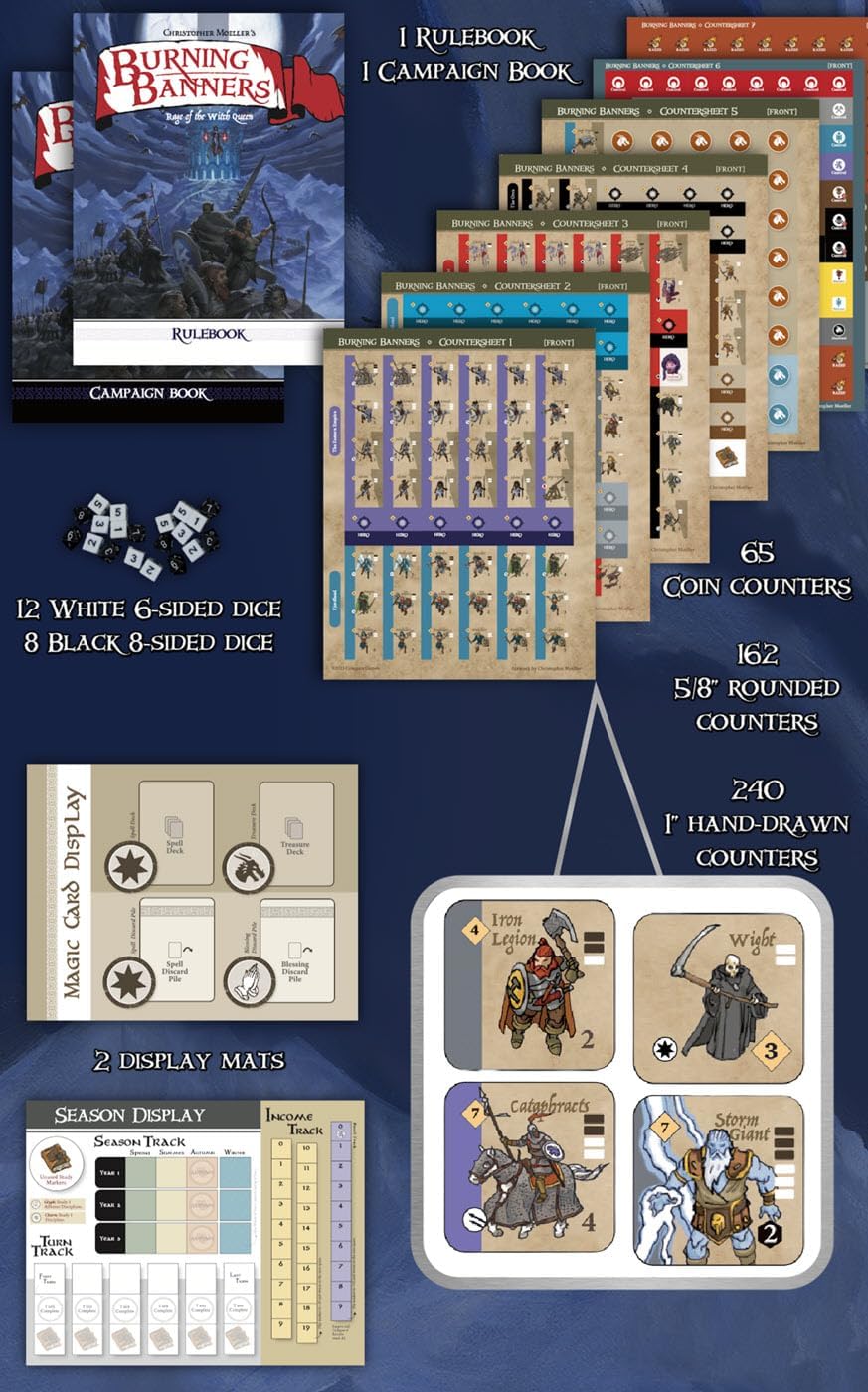Compass Games Burning Banners: Rage of The Witch Queen Board Game
