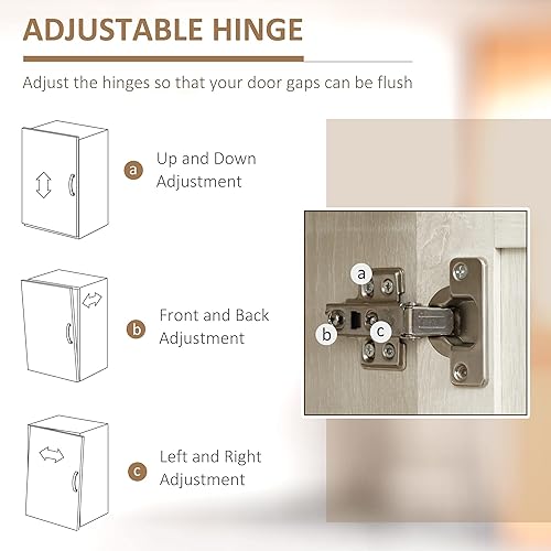 Miniatura 8 de HOMCOM Despensa de cocina de 2 puertas de 63 pulgadas, armario de almacenamiento independiente con estantería de 5 niveles y 2 estantes ajustables