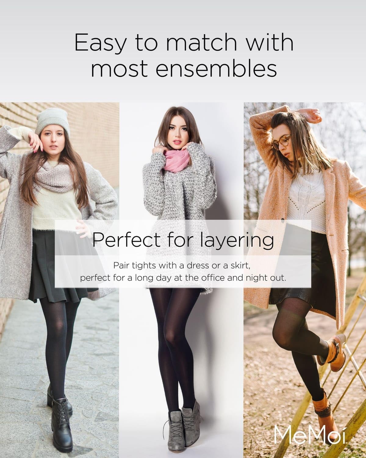 MeMoi Exquisite Glam Baroque Opaque Tights - Image 4