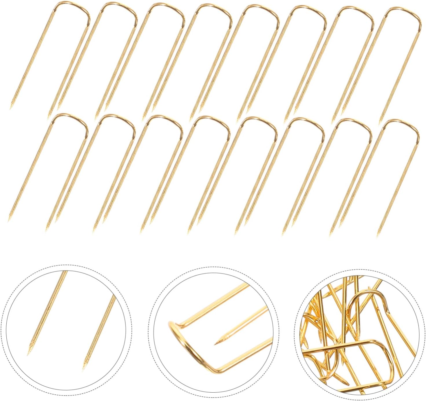 VILLCASE 50pcs Metal Sewing Pins for Fabric U-Shaped Pins Professional Blocking Needles for Crafts