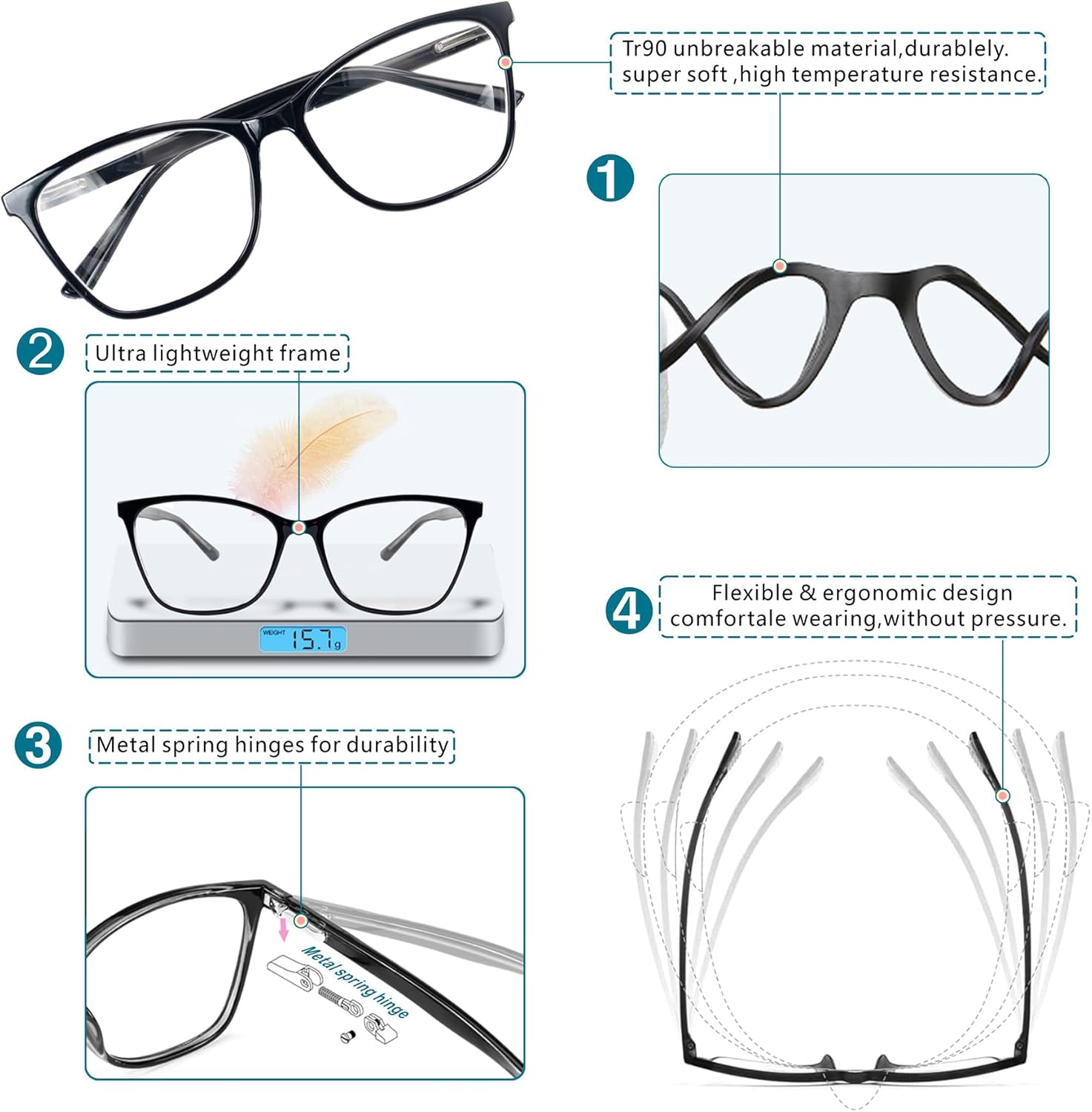 Distance Nearsighted Glasses Women,Near Sighted Far Vision Farsighted Myopia Eyeglasses Frame * Not reading glass* - Image 3