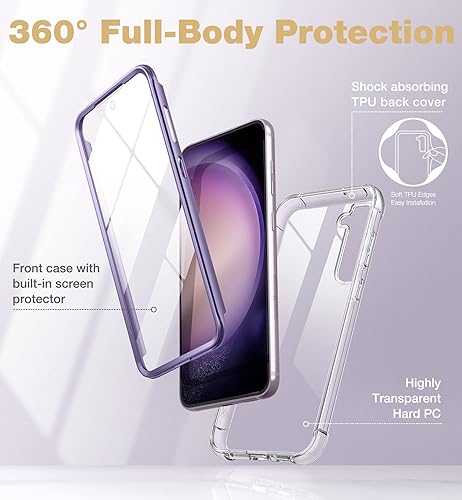 Miniatura 5 de SURITCH Funda transparente para Samsung Galaxy S23+ Plus de 6.6 pulgadas (solo protector de pantalla), protector de pantalla integrado carcasa