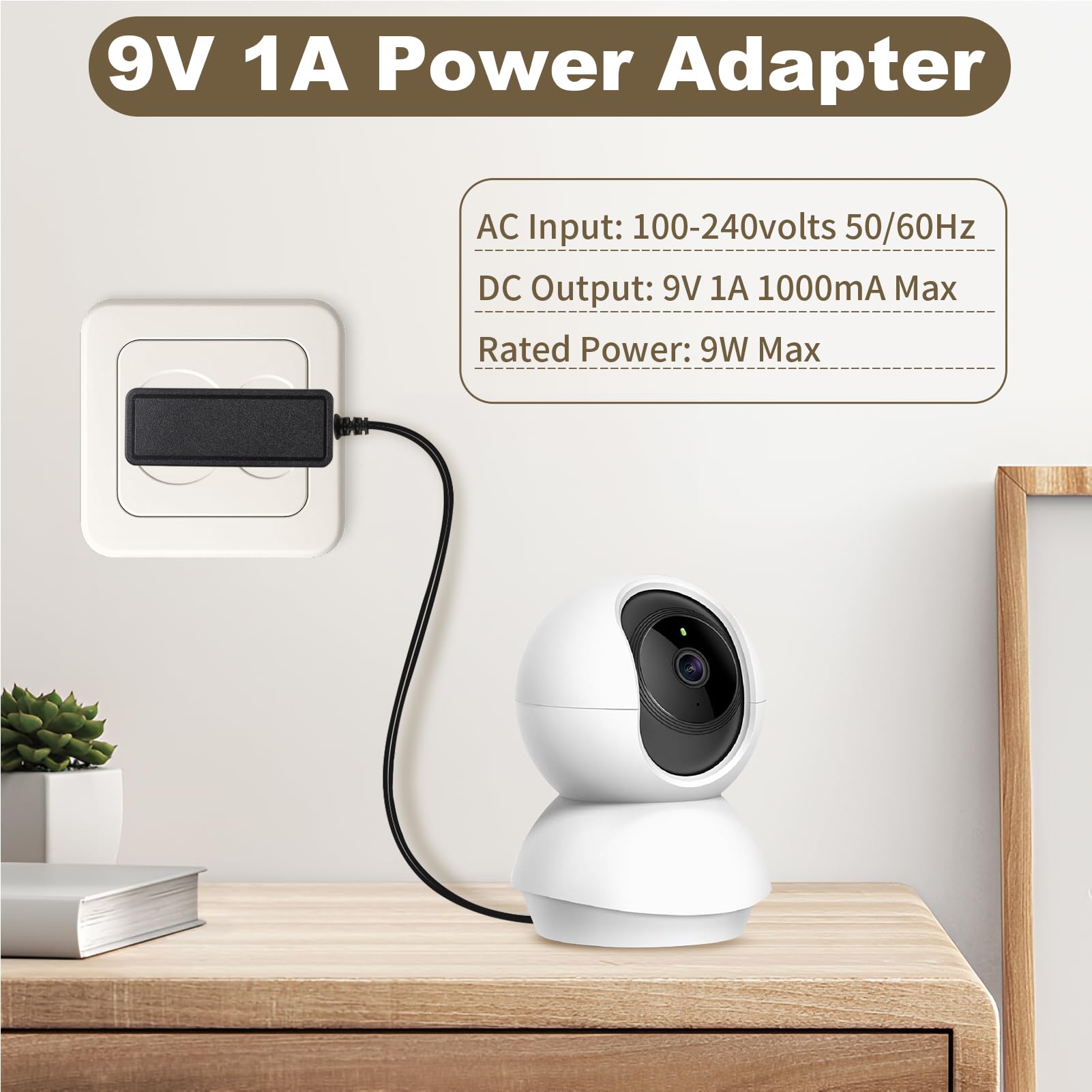 9 V 1 A Caricatore per fotocamera Cavo per C200, C210, C100, C210, C310, C320WS, TC60, TC70, Alimentatore per Fotocamere