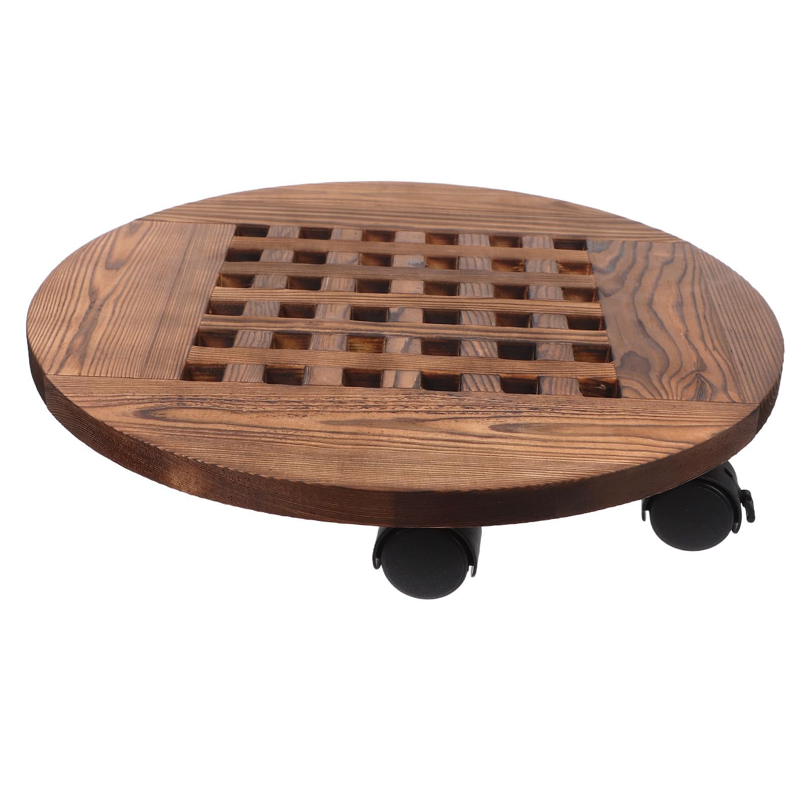 Support roulant pour plantes marron plateau rond pots de fleurs