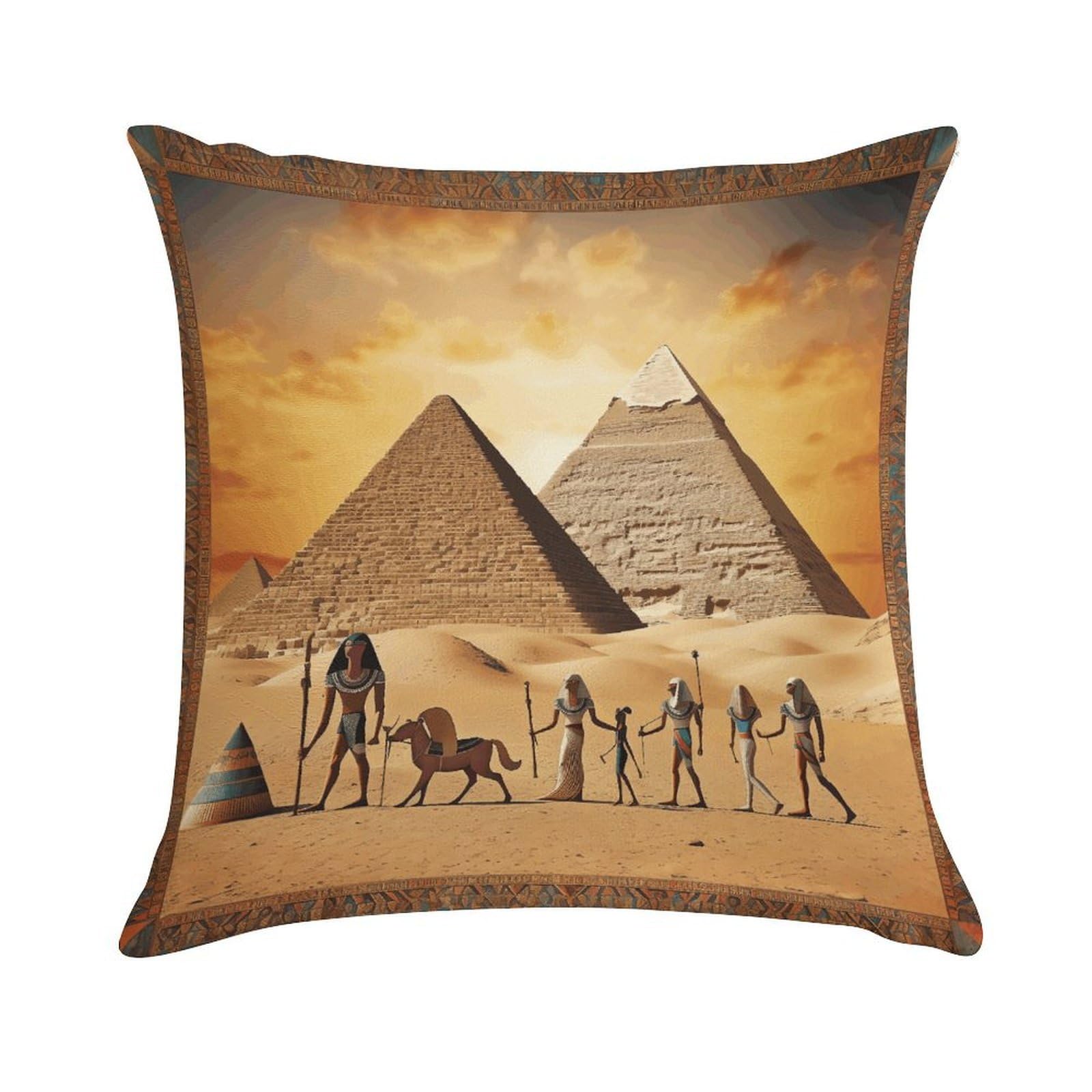 VstaDank Ancient Egypt Throw Pillow Cover Square Lumbar Throw Pillow Case Soft Decorative Cushion Cases Short Plush Pillowcase with Zipper Luxury Cozy Pillows Shams for All Seasons