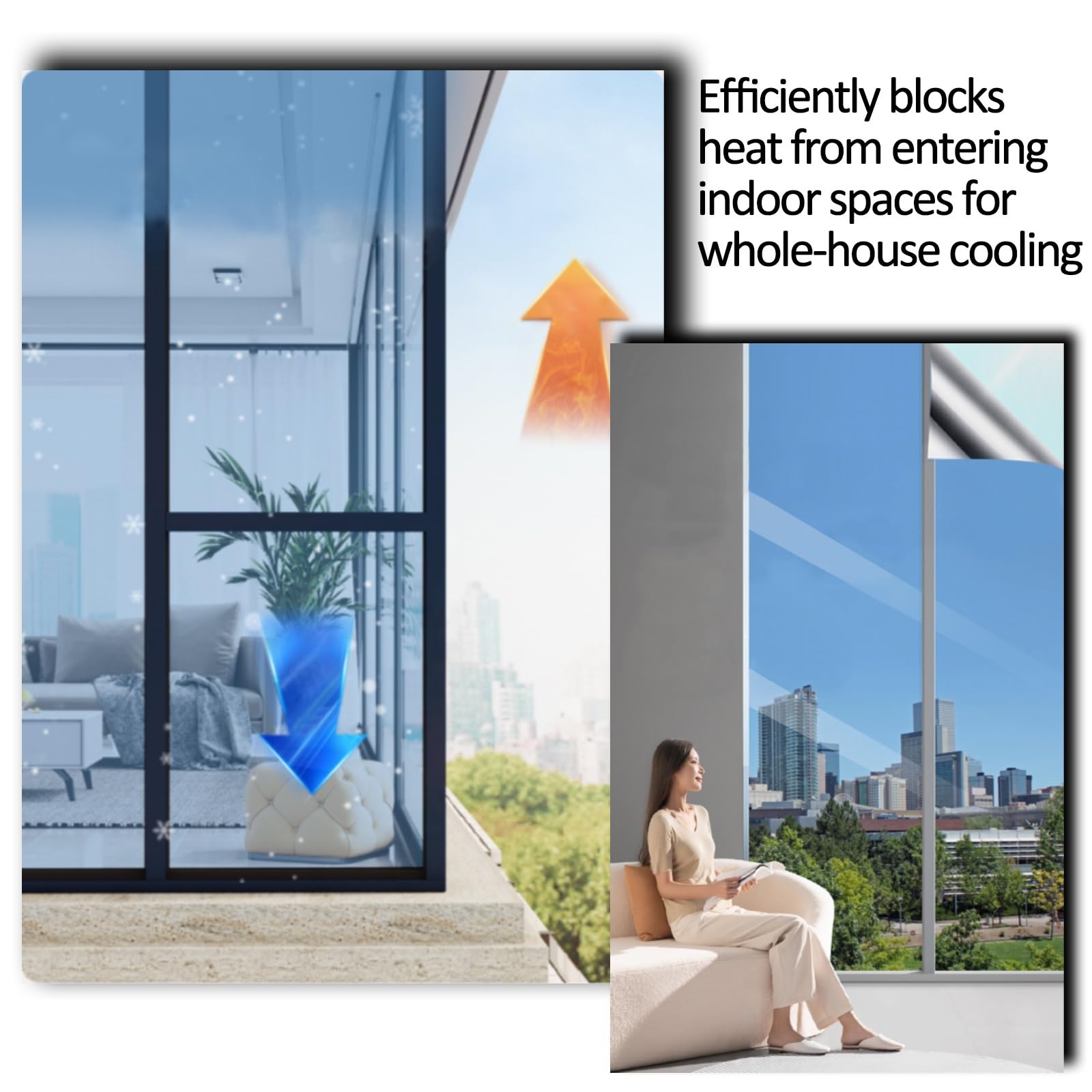 Espejo Unidireccional Lámina Protector Solar Privacidad, Anti UV Lámina Película De Aislamiento, Lámina Solar Protectora De La Privacidad, Vinilo Ventana Deorativos Anti Calor Y UV, No Adhesiva(60*900