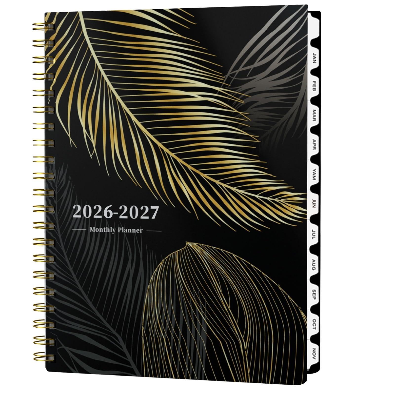 Ymumuda Agenda mensile 2024-2025, planner 24 mesi, da gennaio 2024 a dicembre 2025, 21,6 x 27,9 cm, planner grandi con ampio spazio di scrittura, tasca interna e linguette rivestite, perfetto per