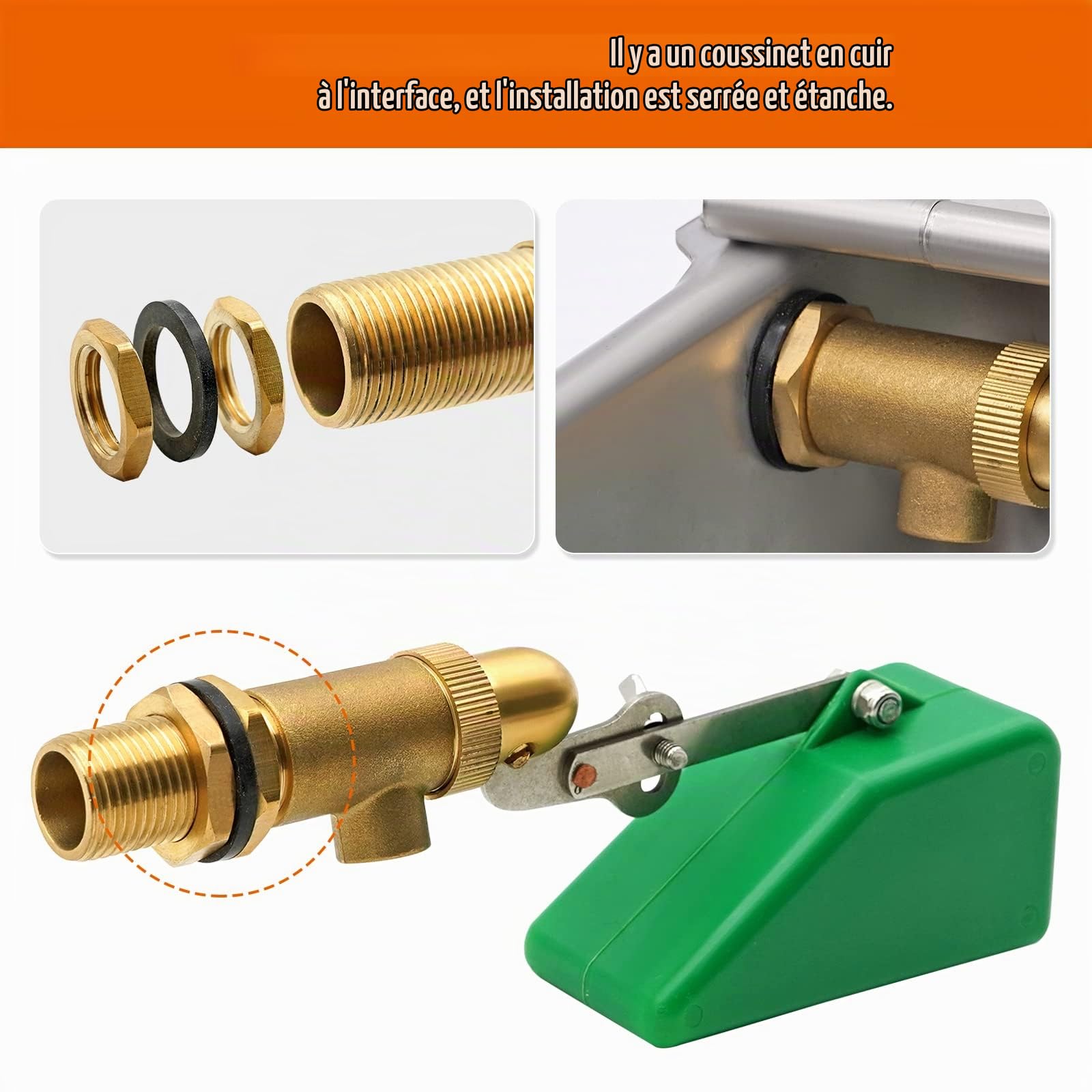 Robinet Flotteur 1/2" en Laiton Massif Antirouille à Bras Ajustable, Vanne Flotteur à Bille Automatique pour Réservoir, Abreuvoir Bétail, Étang, Aquarium, Aquaculture, Hydroponie, Lot de 2