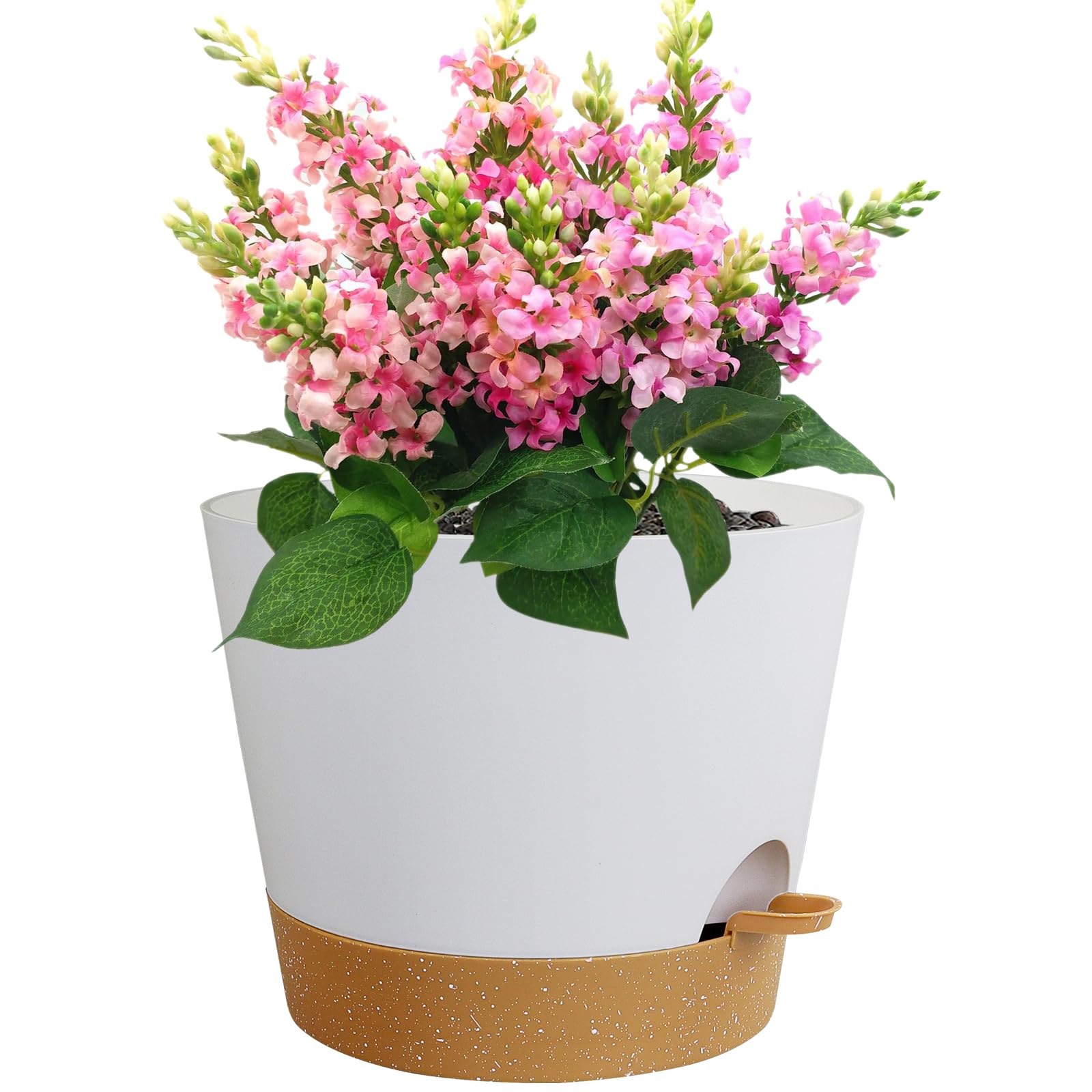 Meowell 12 inch Large Self Watering Pots for Indoor Outdoor Plants, Flower Plant Pots with Drainage Holes for Garden House Plants, Plastic Planters
