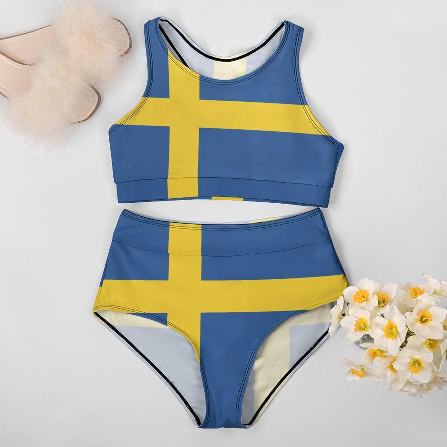 Women's 2 Piece Swimsuit Togo Flag Adjustable Strap Swimwear Summer Beach Bathing Suits for Womens