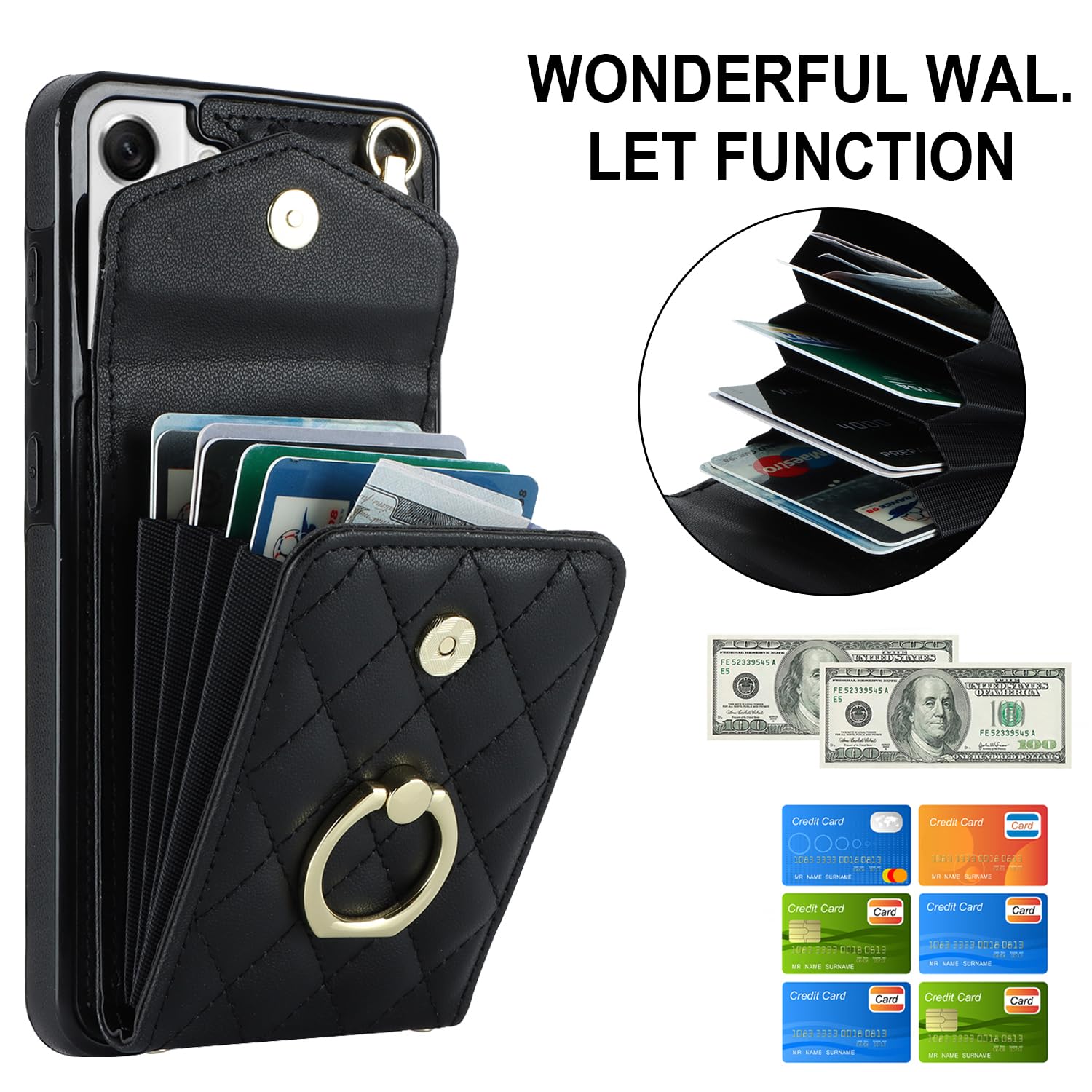 Asuwish Handyhülle für Samsung Galaxy S21 FE 5G Wallet Cover mit gehärtetem Glas Displayschutzfolie und Crossbody-Ring RFID Blocking Card Holder Cell S 21 EF S21FE5G UW S21FE 21S G5 6,4 Zoll Frauen