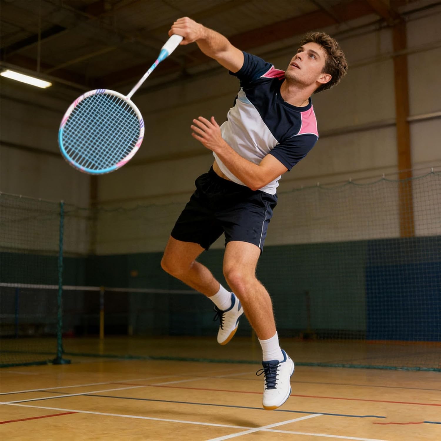 Drfeify Badminton Racket Set, 2 Players Carbon Composite Racquets with Storage Bag & Comfort Grip for Backyard, Park, Gym