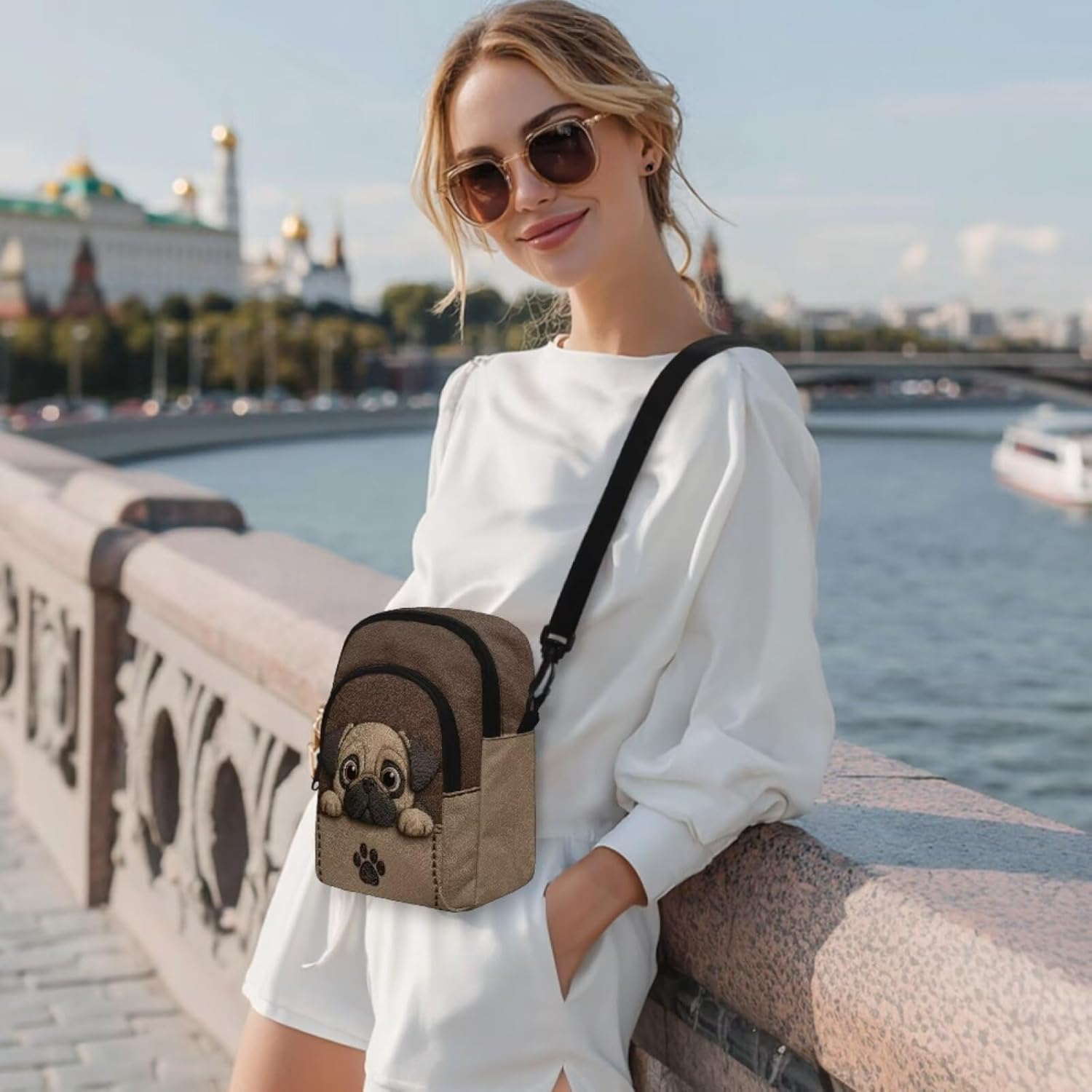Lotusorchid Shoulder Bag for Women Crossbody, Portable Handbags Crossbody Cell Phone Bag Gift for Mom Wife Friends