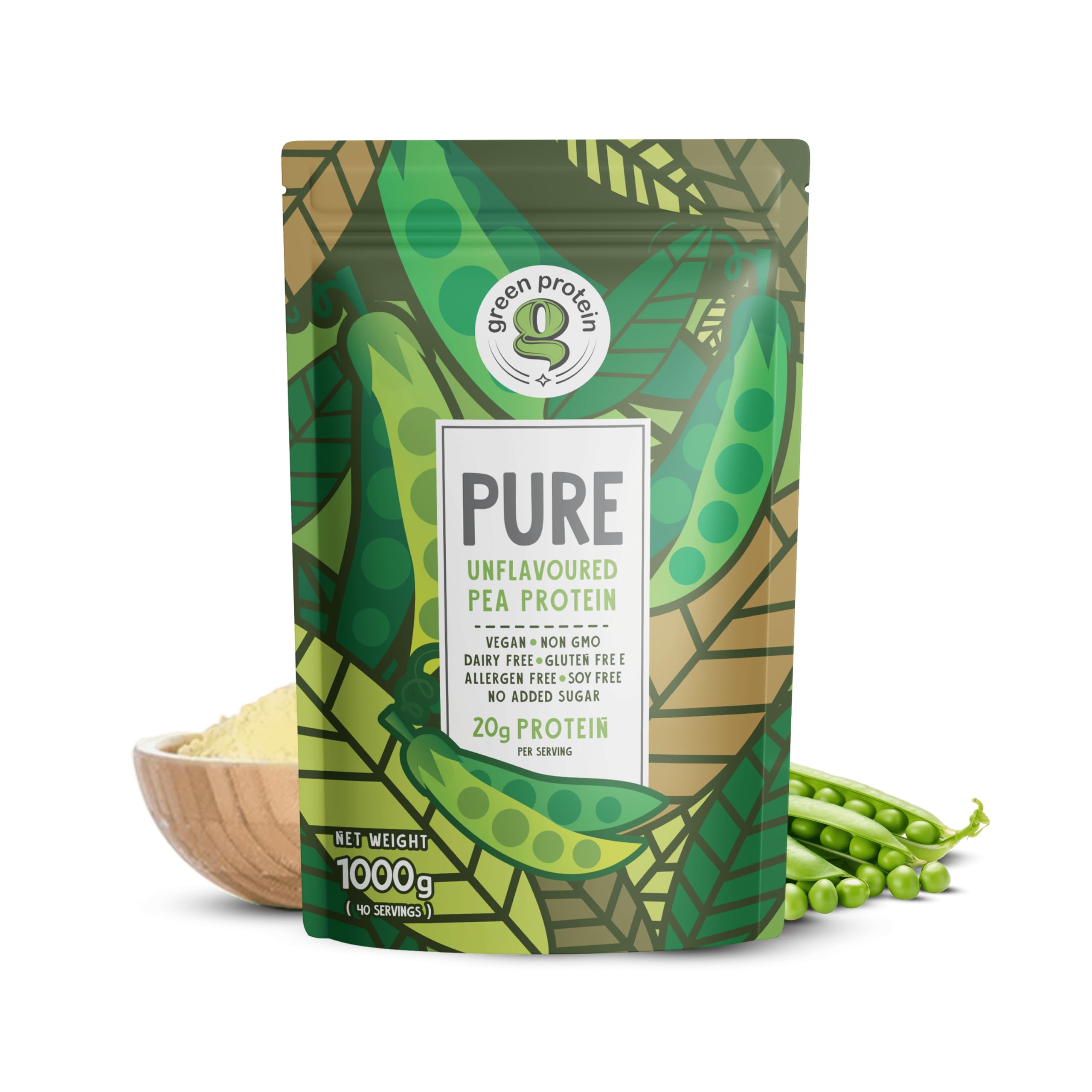 GREEN PROTEIN Unflavored Pure Pouch 1Kg | 20g Protein, 40 servings (B0BS3XLB6J) Amazon Price History, Amazon Price Tracker