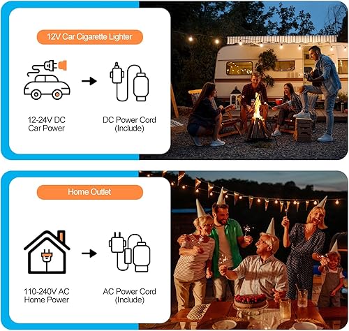 Miniatura 6 de TABU Refrigerador portátil para automóvil de 38 cuartos (35 litros), congelador y refrigerador de doble zona de 12 V con 1224 V CC y 110240 V CA, -4