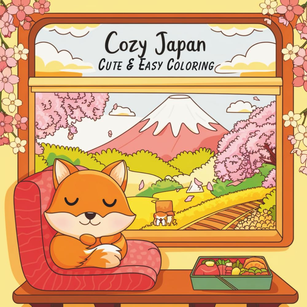 Cozy Japan Cute & Easy Coloring: Simple & Sweet Japanese Charm to Color