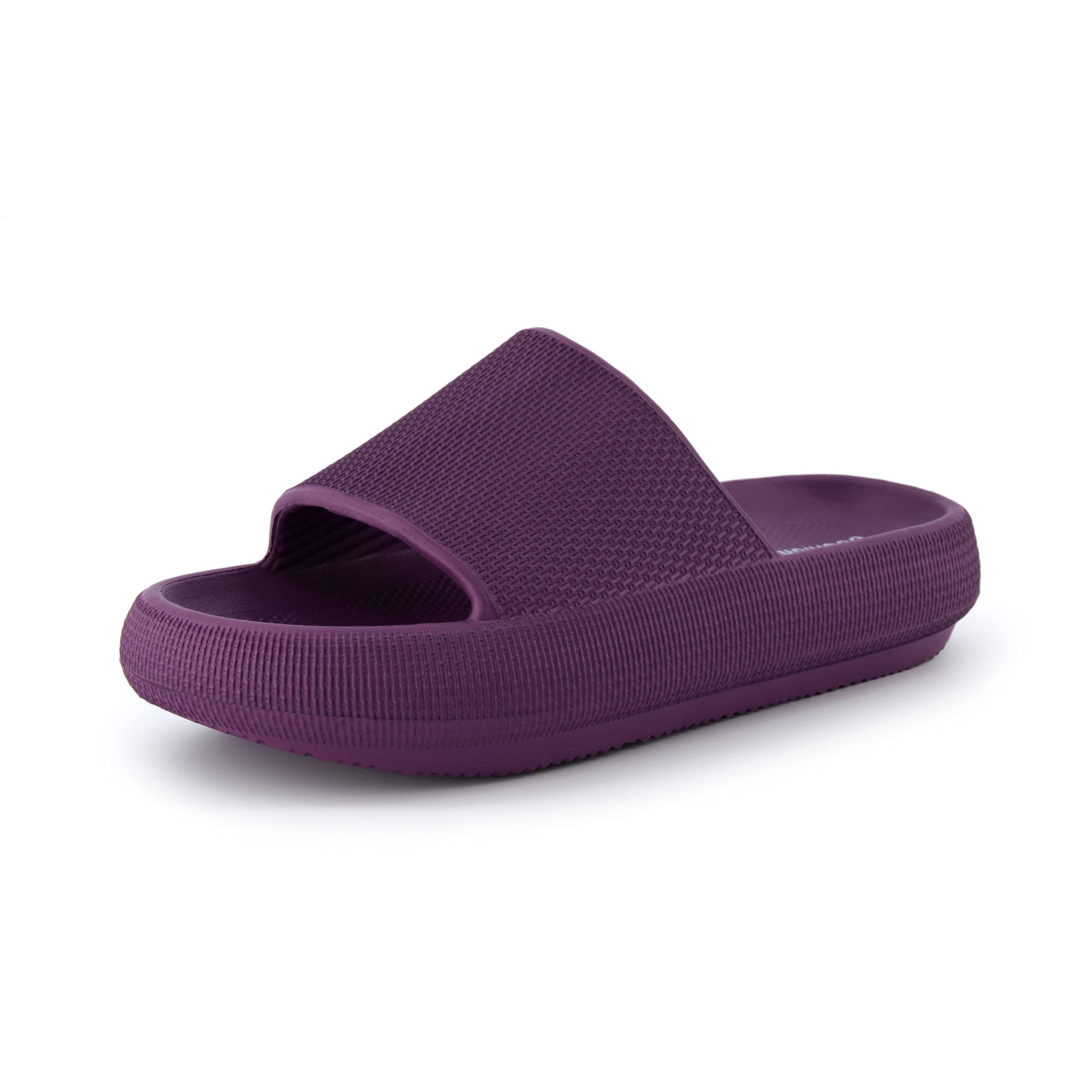 CUSHIONAIREFeather EVA Slides for Women – Comfortable Slip On Womens Slippers, Indoor Outdoor Shower Shoes, Beach Essential Cloud Slides