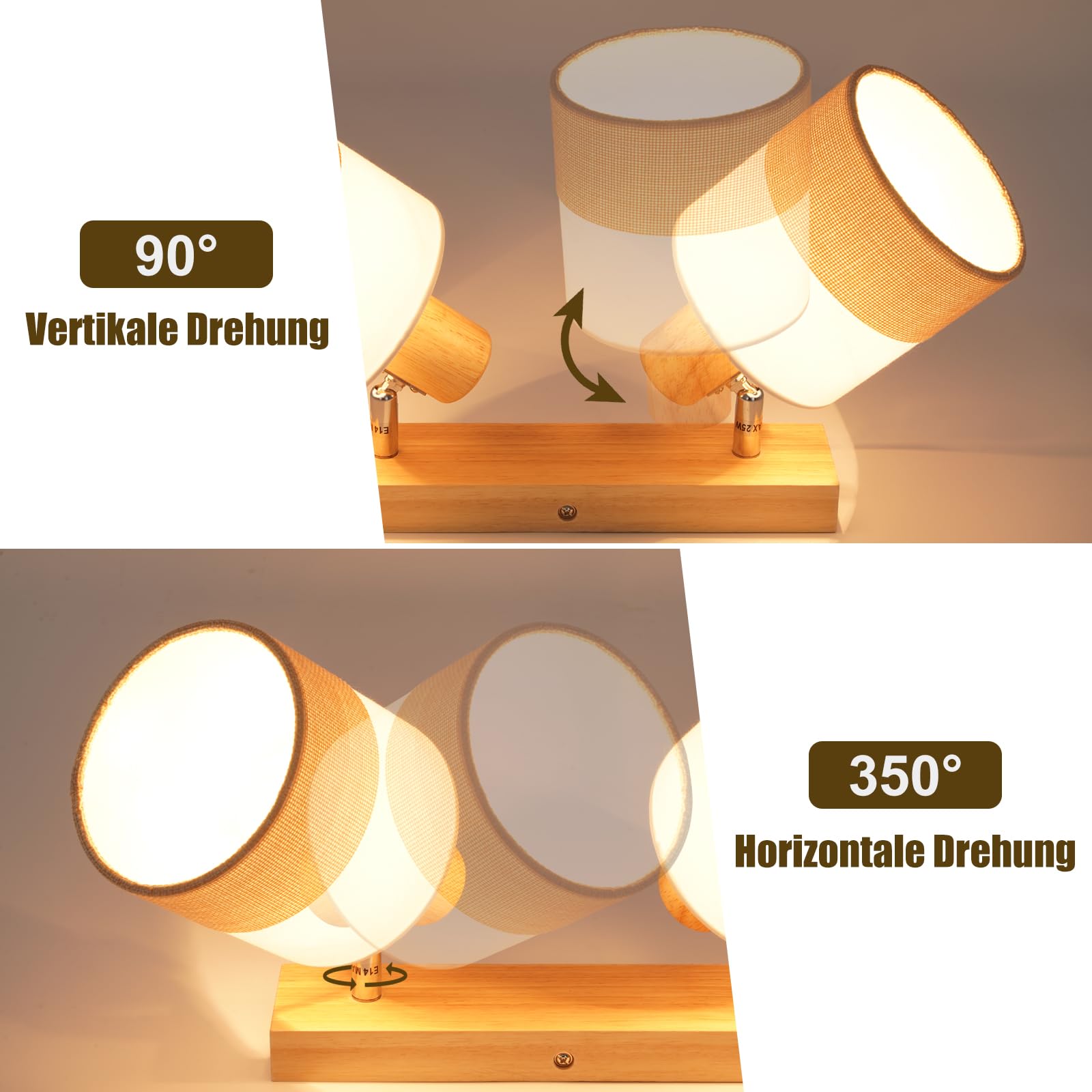 Glitzerlife Lampada da soffitto a LED, faretto da soffitto a 2 luci Lampada