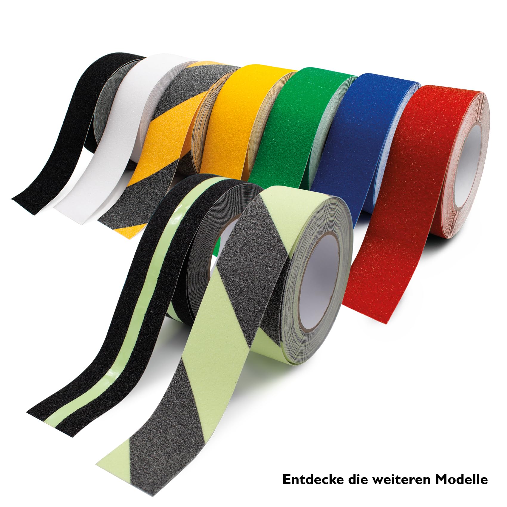 2 rollos de cinta antideslizante de 10 m x 50 mm para escaleras, ducha, bañera, cinta adhesiva antideslizante, para interior y exterior (blanco)