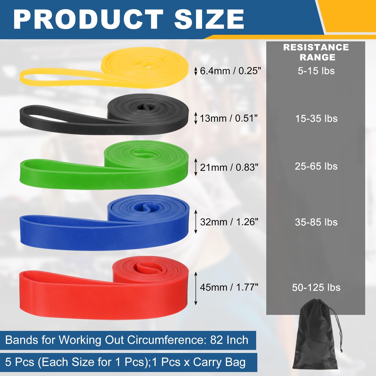 Bandas de resistencia para entrenar, bandas de dominadas, correas de asistencia para dominadas con bolsa de transporte para el hogar/gimnasio