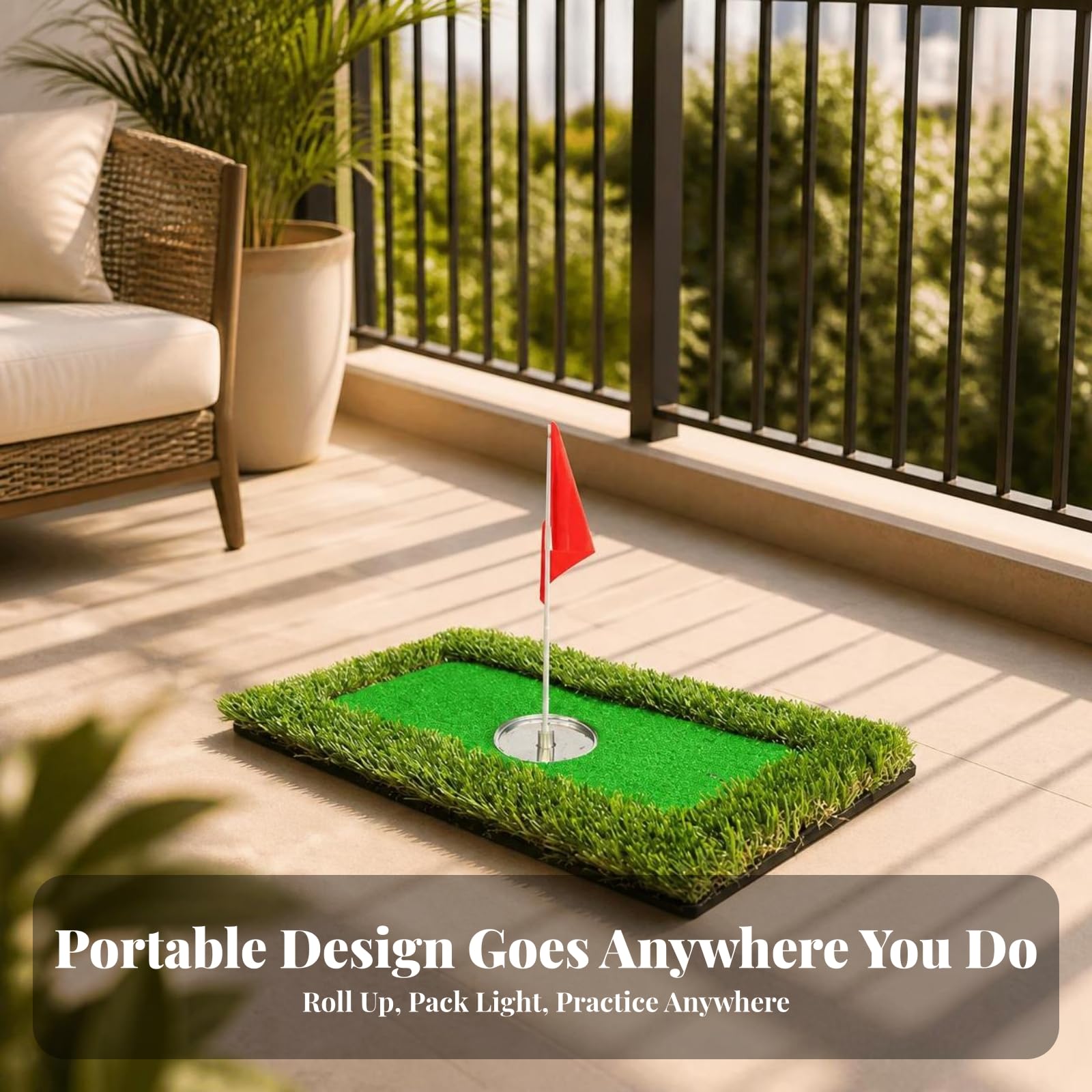 Ronyme Tappetino da Golf Galleggiante Tile | per Allenamento, Leggero, Tappeto Galleggiante con Bandierina, Piscina, Giardino, Golfisti