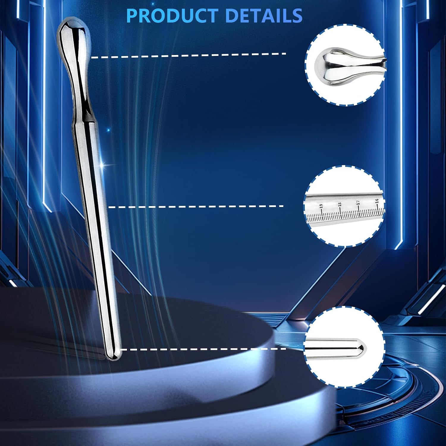 Urethral Sounds with Stainless Steel Double-Ended Penis Plug Stretcher Male Sound Urethral Dilator Inserts Penis Plug Masturbation Rod Bladder Stimulation for Men (L)
