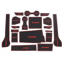 Compatible with Isuzu D-MAX 2021-2024 DMAX Anti-Slip Gate Slot Cup Mat Non-Slip Door Groove Pad Car Interior Accessories Coaster21DMAX RED-R