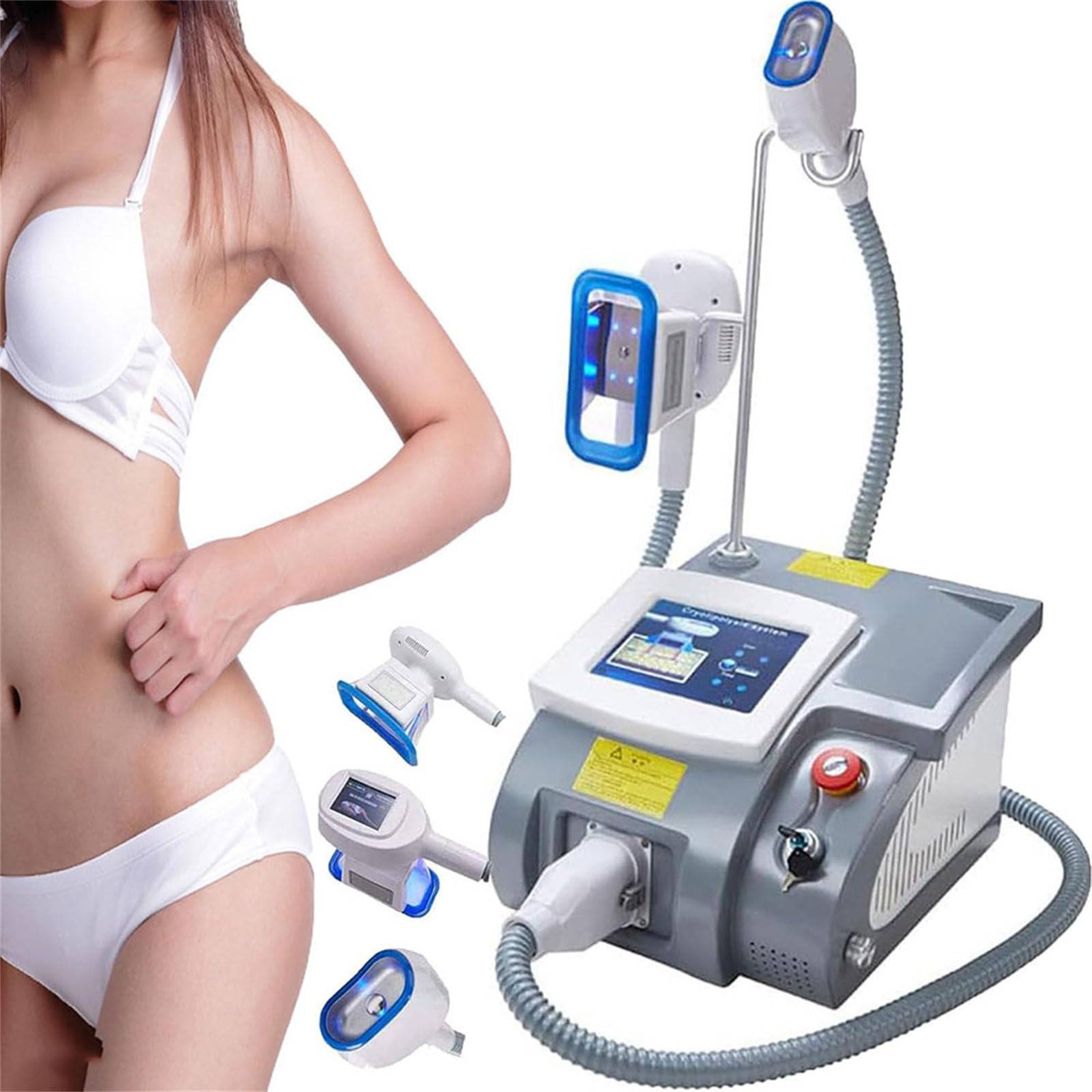 Nuxyyds Multicolor Cryolipolysis Fat Lipolysis Instrument Body Slimming Machine, Freeze Fat Removal Machine With 3 Handles, Body Cryo Fat Freeze For Body Shaping, Cellulite Removal Massager