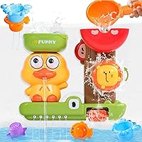 Fajiabao Interactive Baby Bath Toys 1-3 Years: Duck Monkey Lion Sensory Stacking Cups Toddler Bathtub Water Fun Gifts
