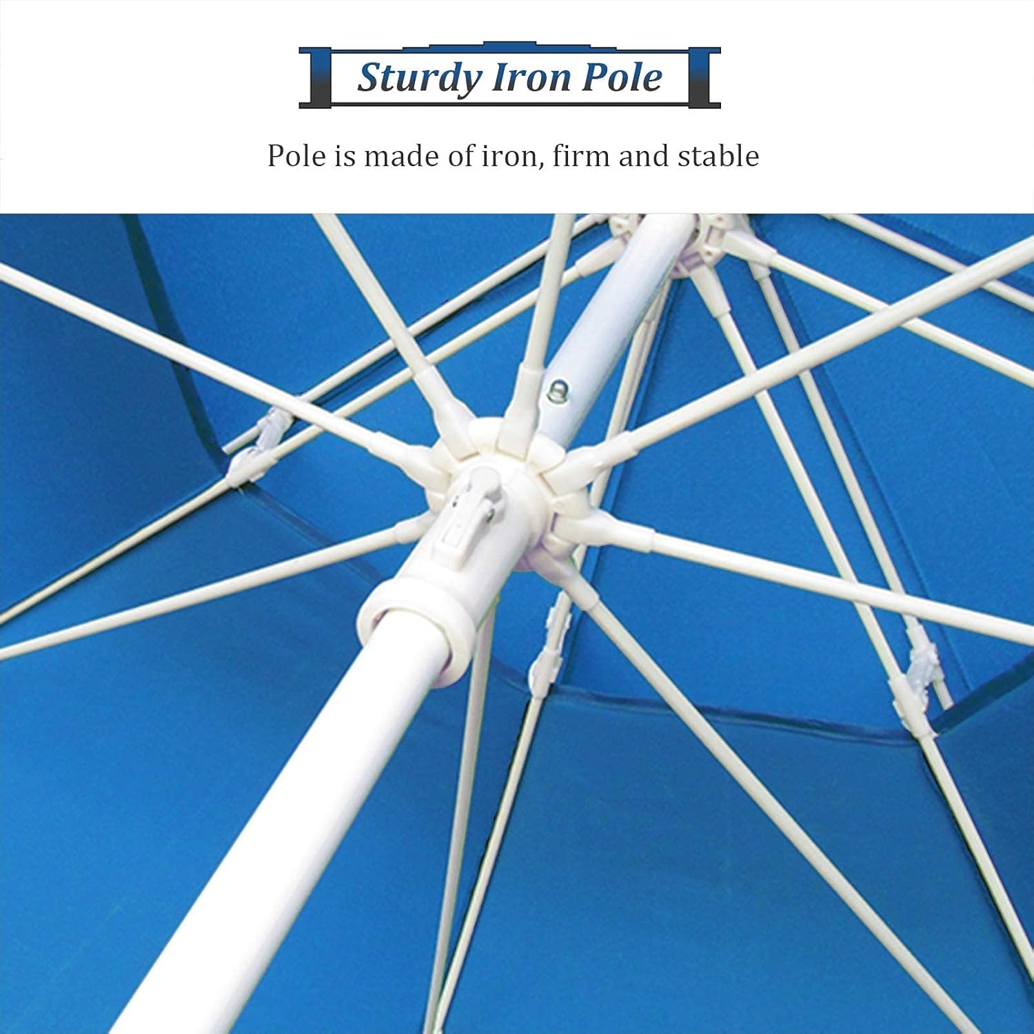 Outdoor Parasol with Push-Button Tilt and 8 Ribs, Waterproof Heavy Duty Patio Umbrella for Table Chair, 2.4m/7.9ft good