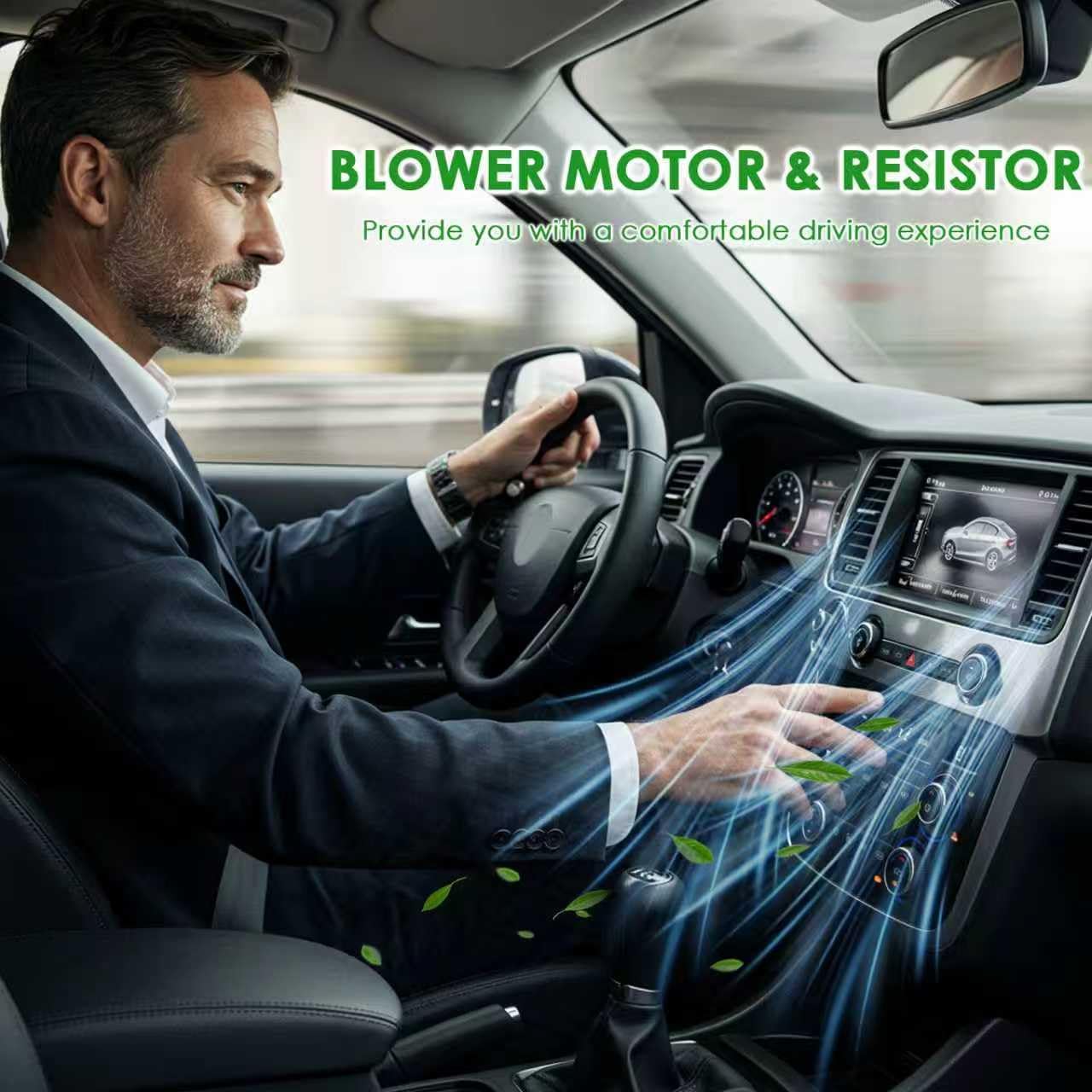 HVAC Heater Blower Motor and Resistor Kit Compatible with Chevy Silverado 1500 2003-2006, GMC Sirrea 1500 2003-2006 - Replace# 700101 RU371, w/o ATC, with Console