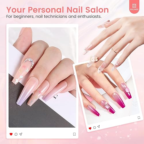 Miniatura 2 de Kit de uñas para principiantes con todo juego de líquido de polvo acrílico profesional para uñas con taladro manual de práctica luz UV en bolsa de