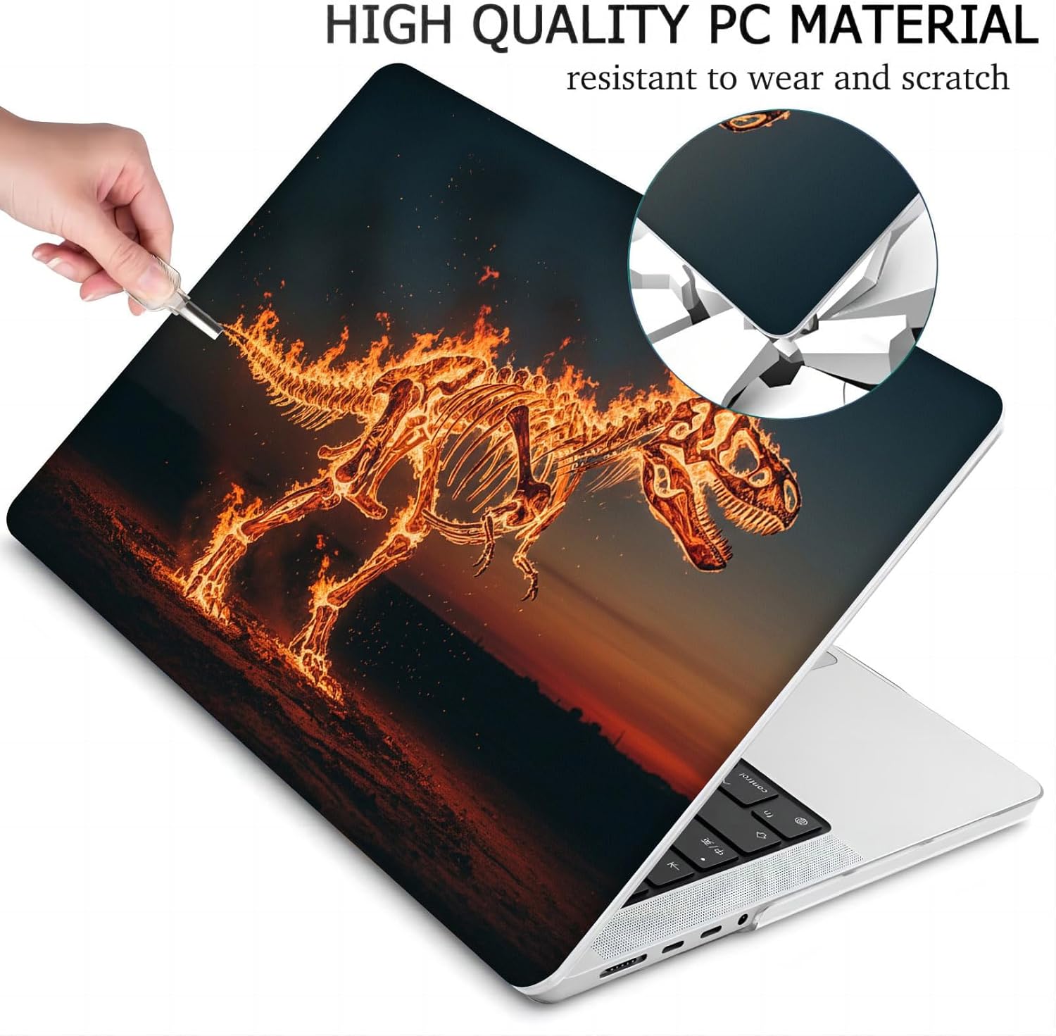 Compatible with MacBook Neo 13-inch, Hard Shell Case with Keyboard Cover and Screen Protector (A3404 A18 Pro chip, 2026 Release) - Dinosaurs MC22865