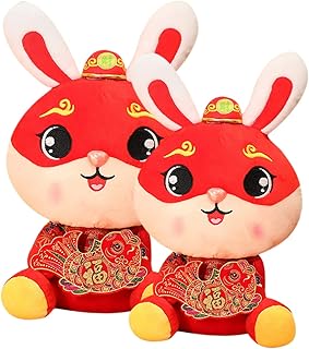 Amosfun 2 Peças Bichos De Pelúcia Coelho De Pelúcia Bicho De Pelúcia Coelho De Pelúcia Brinquedos Para Crianças Ano Coelho 2023 Coelho De Pelúcia Brinquedo Mascote Ano