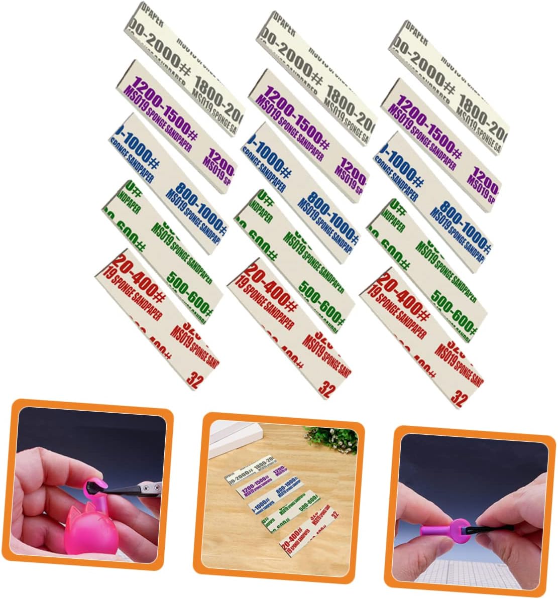 50Pcs Sanding Sponge Kit for Model Making Wet/Dry Sanding Blocks for Plastic Reusable Crafting Accessories Flexible Sandpaper for DIY Projects