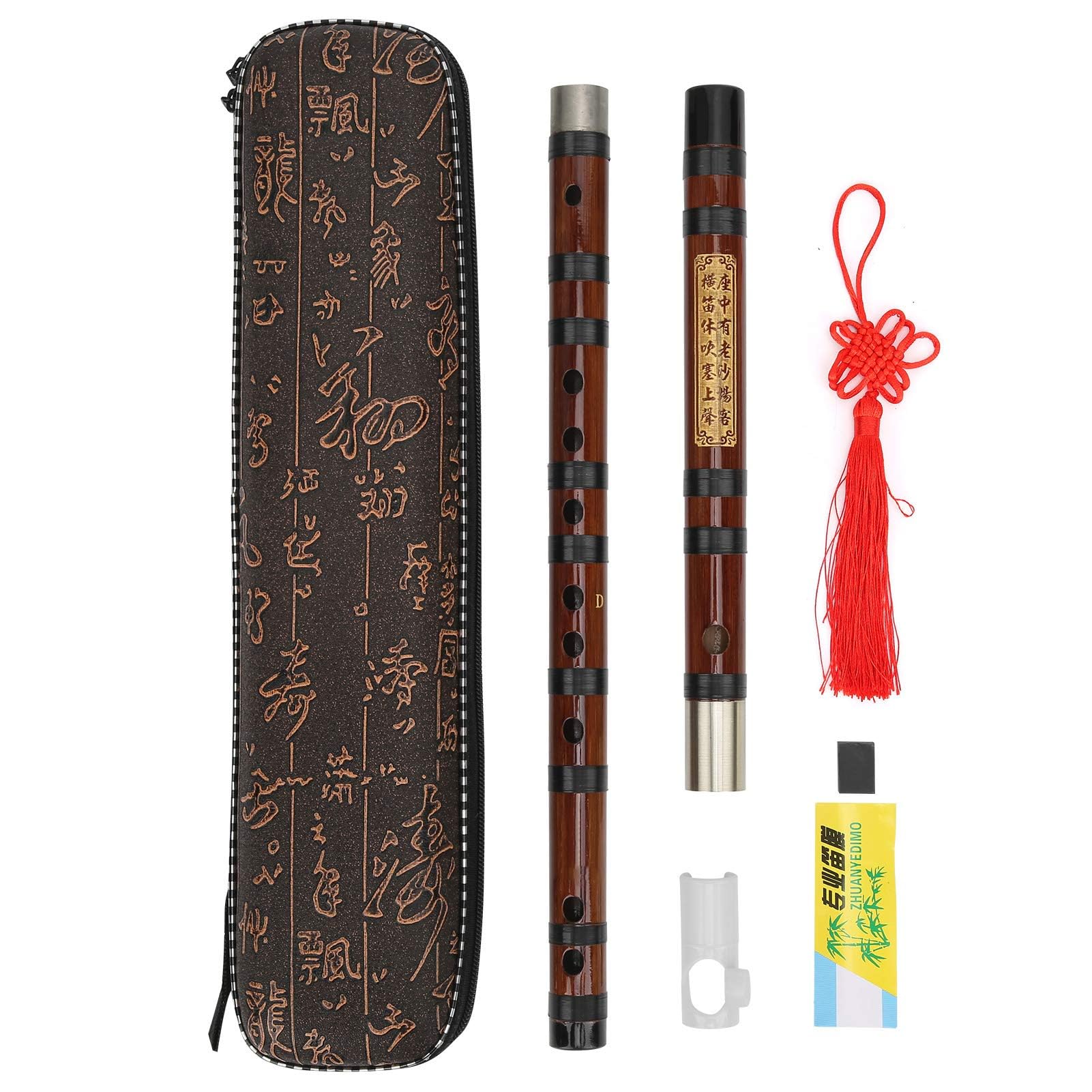 Flûte en Bambou Flûte en Bambou Chinois Lettrage à Clé en D Corps en Matériau Sec Kit Dizi Instrument à Vent Traditionnel avec une Bonne étanchéité