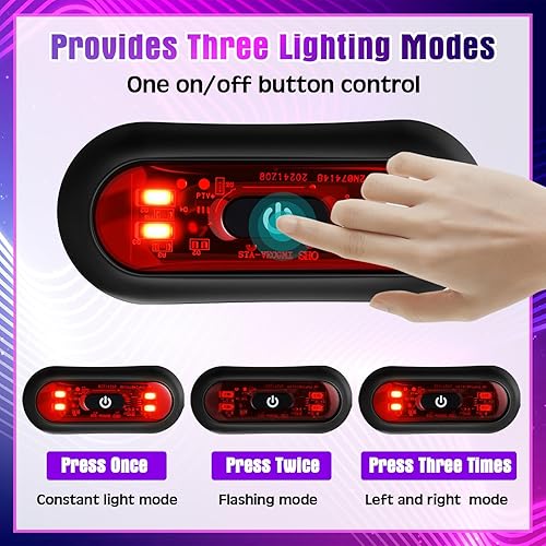 Miniatura 3 de Juego de 2 luces LED rojas para casco trasero de motocicleta, luces traseras recargables para casco de advertencia de seguridad con cable USB