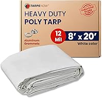 Vista 30 de Tarps Now - Lona de polietileno de 6 x 8 pies, cubierta impermeable resistente de 12 milésimas de pulgada de diámetro, lona de plástico a prueba