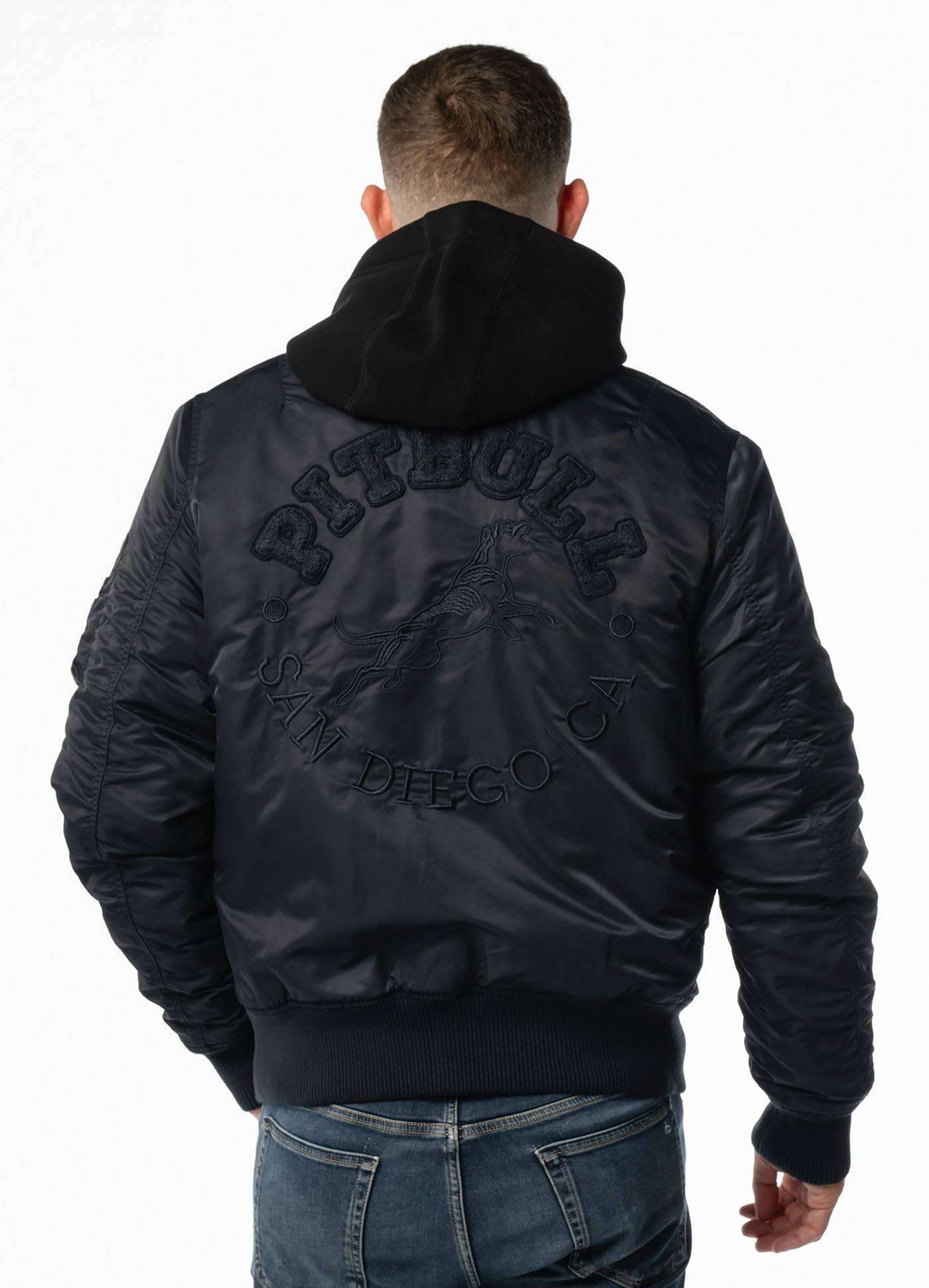 PITBULL - Bomberjacke Herren HACKET, Übergangsjacke College, Jacke Herren Retro Style, Jacken mit Seitentaschen, Sportliche Jacket, Leicht Pilotenjacke
