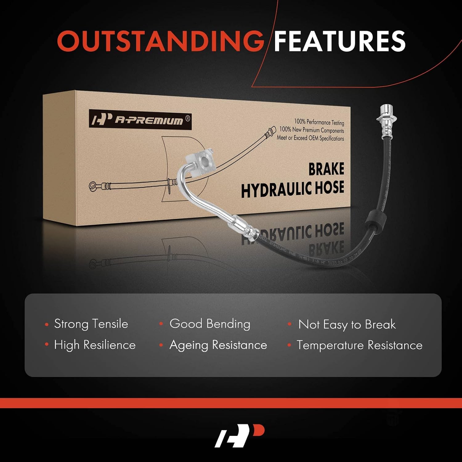 A-Premium Front Driver Brake Hydraulic Hose Compatible with Select Dodge Models - Charger 2014 2015 2016 2017 2018 2019 2020 2021 - Replace# 68248467AA