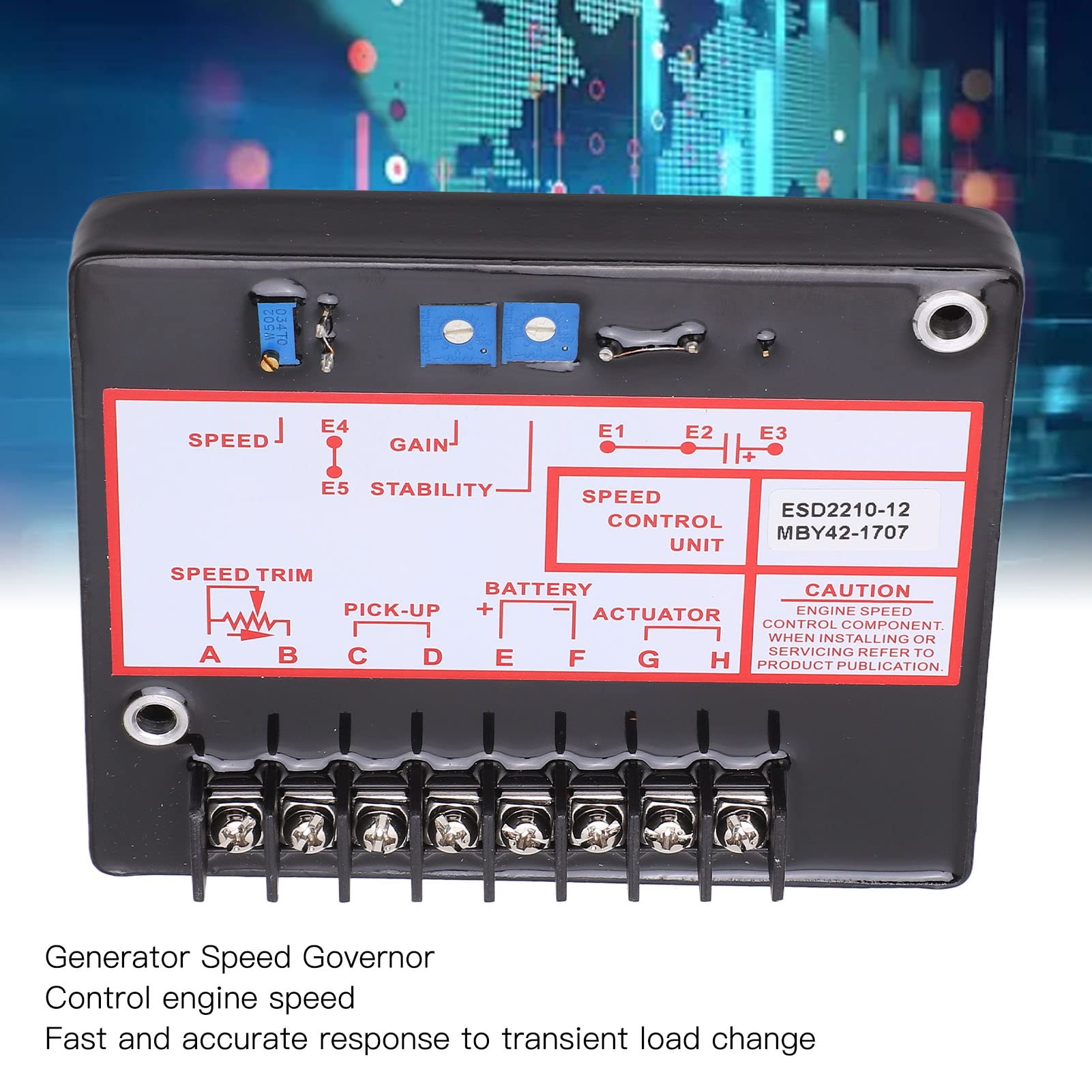 Motordrehzahlregler Elektronisches Generator-Drehzahlregler für präzise Drehzahlanpassung DC12-24V für Generatorenaggregatbesitzer