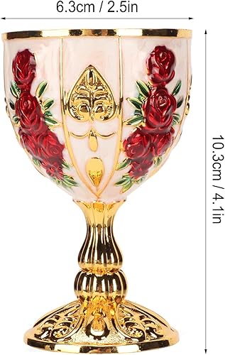 Miniatura 7 de Copa de cáliz dorado de 4 pulgadas, cáliz dorado de alta aleación de zinc, diseño de flores retro en relieve, elegante taza para banquete de fiesta,