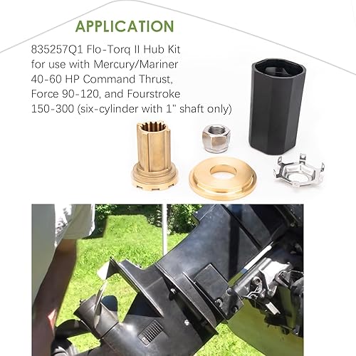 Miniatura 6 de 835257Q1 Kit de buje Flo-Torq II, 835257K1 835257A1 Reemplazo para motores Mercury/Mariner 40-60 HP y MerCruiser para Mercury Prop Hub Kit