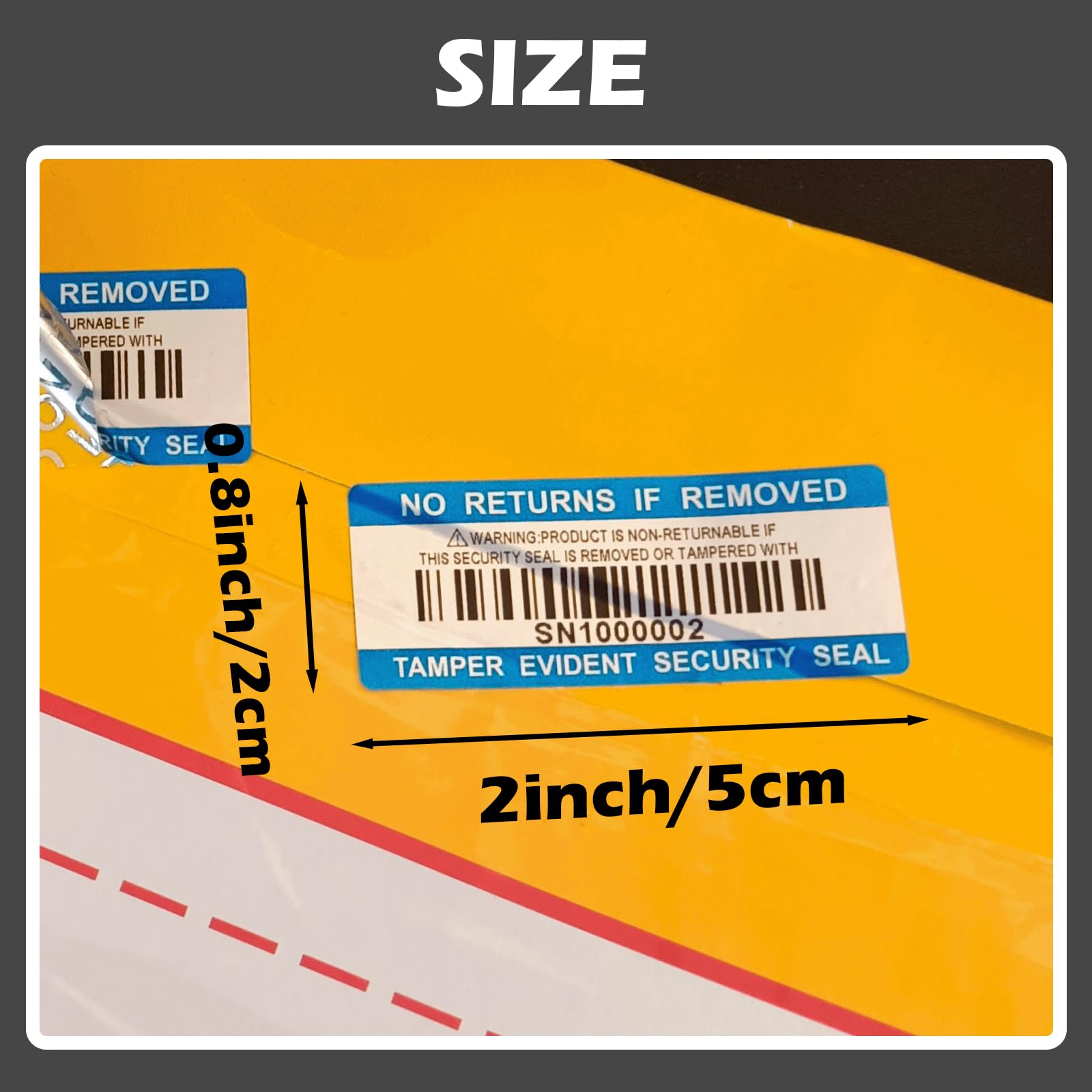 250 Stück manipulationssichere Barcode-Aufkleber, Sicherheitsetikett, Garantie-Void Aufkleber mit individueller Seriennummer, Siegeletikett für Pakete (5,1 x 2 cm, blau)