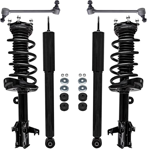 Miniatura 22 de Detroit Axle - Kit de amortiguadores de 6 puntales para Chevrolet Cruze Volt 2011-2012, puntales delanteros con resortes helicoidales barras