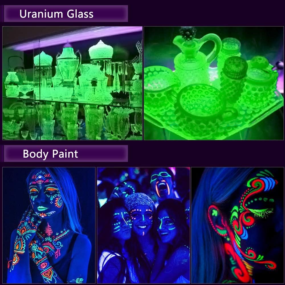 Escolite 33ft LED UV Black Light Strip Kit, 600 Units UV Lamp Beads, 12V Flexible Blacklight Fixtures, 10M LED Black Light Ribbon, Non-Waterproof for Indoor DanceParty, Body Paint,Fluorescent, Bedroom