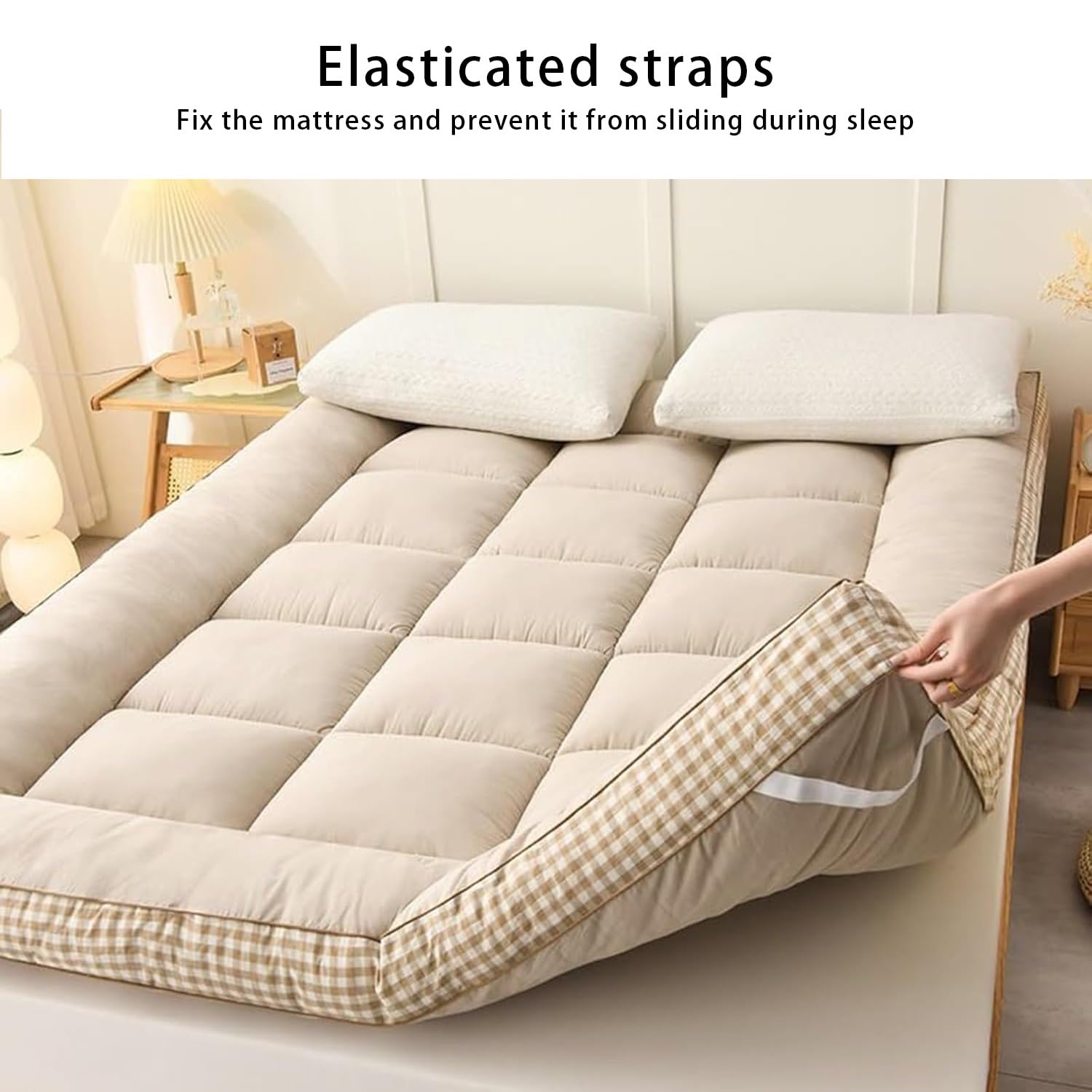 Extra dicke japanische Futon-Matratze, faltbares Bodenbett für Camping, Matte, traditionelle Isomatte, blau, 180 x 200 cm, bequeme und tragbare Bodenmatratze